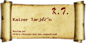 Kaizer Tarján névjegykártya